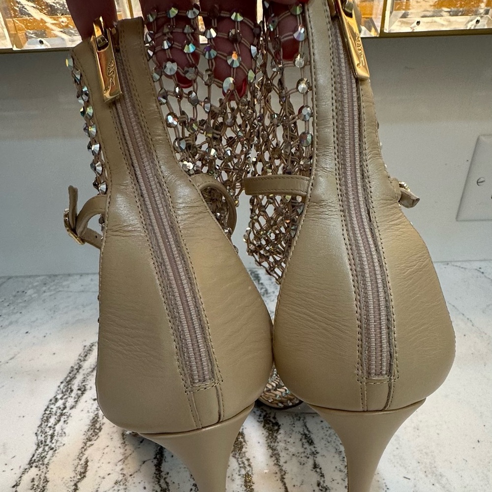 Rene Caovilla gold and Silver Mesh Heels - Picture 6 of 11